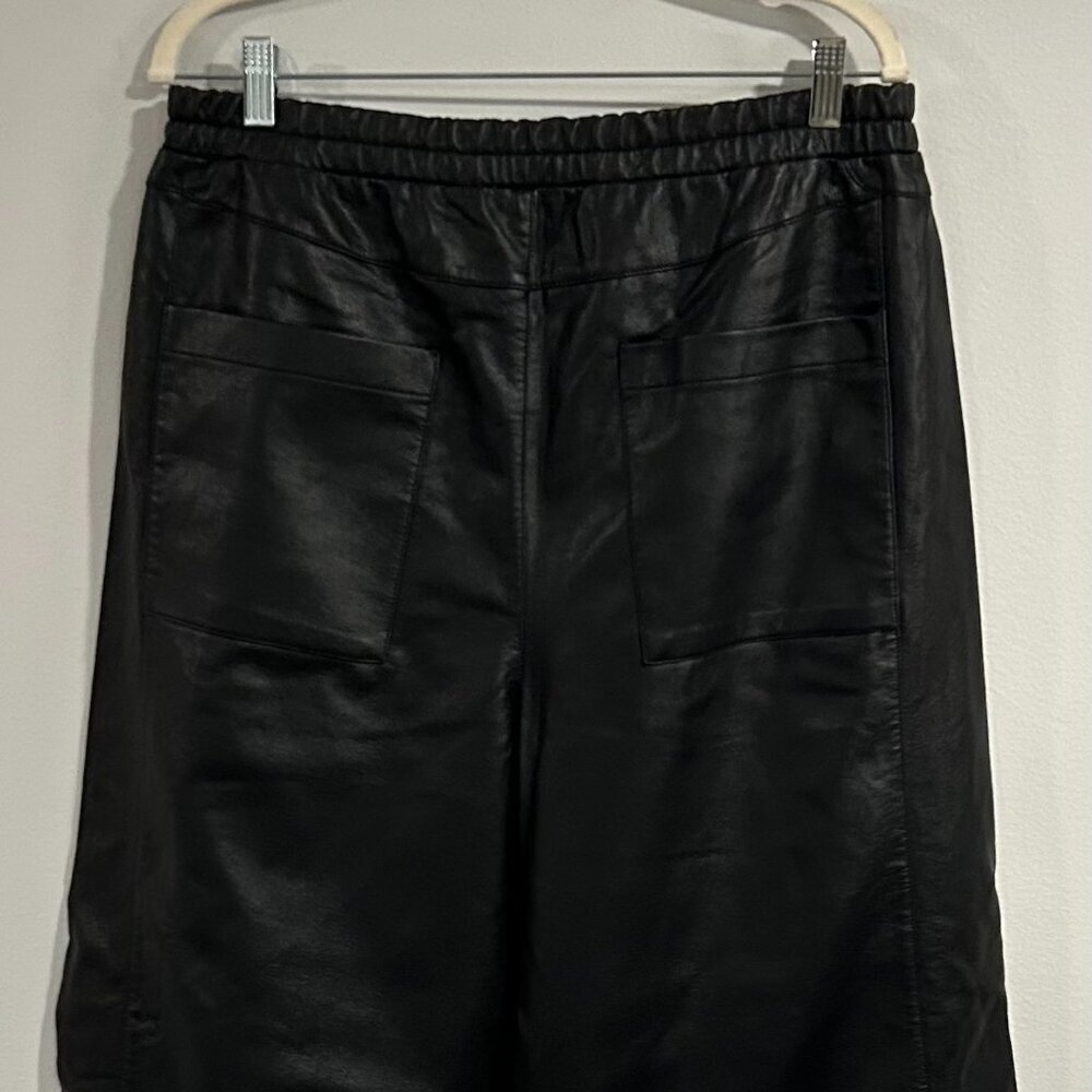 Pilcro The Izzie Relaxed Pull-On Barrel Pants Faux Leather in Black Size L - Picture 2 of 7